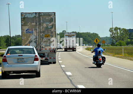 Le trafic inter-États avec des camions. Banque D'Images