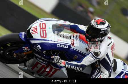 L'Espagnol Jorge Lorenzo Fiat Yamaha motogp rider au 2009 british motogp Donington Park Banque D'Images