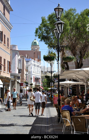 La rue principale, la ville de Gibraltar, Gibraltar Banque D'Images