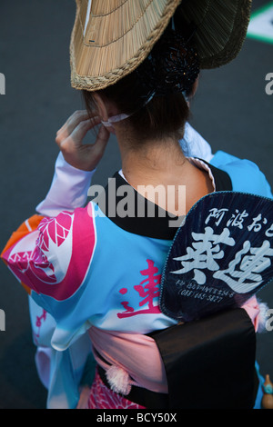 Awa odori au danseur japonais Yamato Festival à Kanagawa Banque D'Images