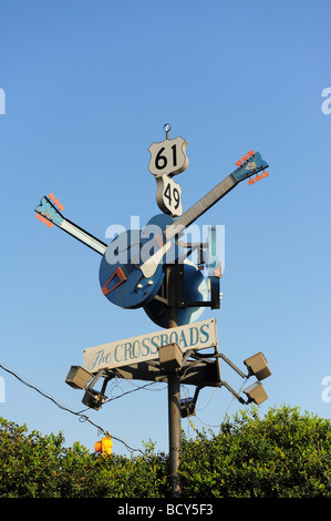 USA Mississippi Clarksdale au carrefour de l'autoroute 61 et 49 Banque D'Images