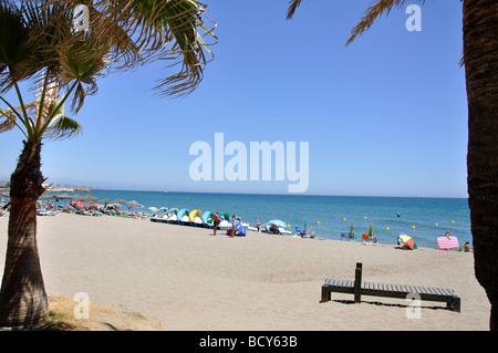 Playa de Fuengirola, Malaga, Costa del Sol, la province de Malaga, Andalousie, Espagne Banque D'Images