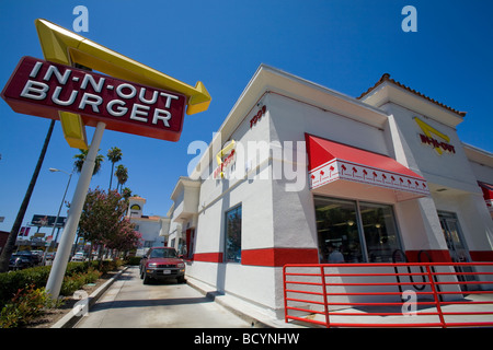 In-n-Out Burger, Sunset Boulevard, Hollywood, Los Angeles, Californie, USA Banque D'Images