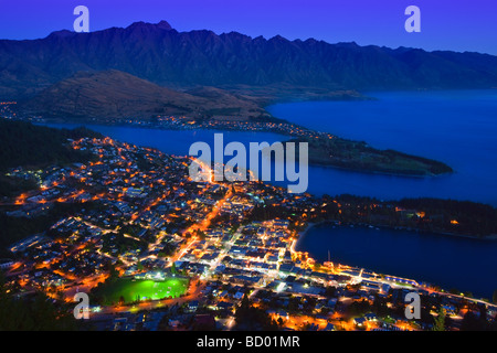 Vue sur Queenstown ile sud Nouvelle Zelande Banque D'Images