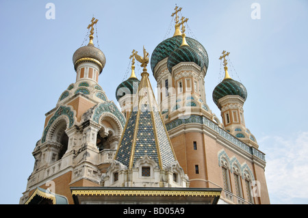 Eglise orthodoxe russe à Nice, France Banque D'Images