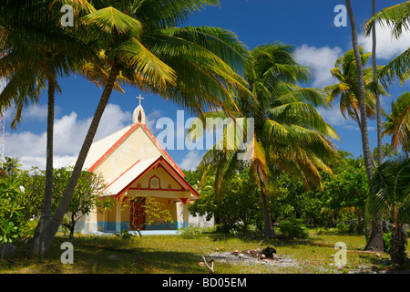 Tetamanu église, Fakarava, archipel des Tuamotu, Polynésie Française Banque D'Images