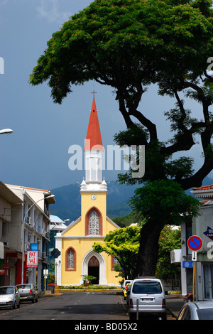 Dans l'église, Papeete, Polynésie Française Tahití Banque D'Images