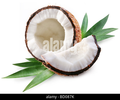 Noix de coco sur un fond blanc Banque D'Images