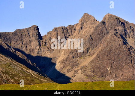 Le sud de Cuillin, Coire Lagan, South Glen cassante. Île de Skye, Hébrides intérieures, Ecosse, Royaume-Uni, Europe. Banque D'Images