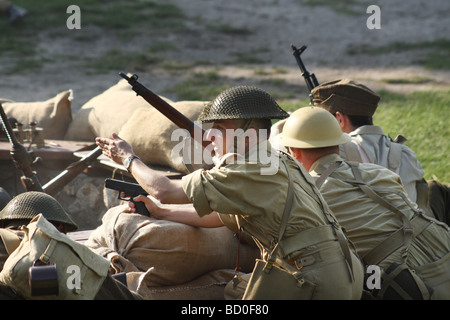 Reconstitution de la deuxième guerre mondiale - loi sur l'importante bataille de Monte Cassino. Événement annuel en Pologne, Ogrodzieniec. Banque D'Images