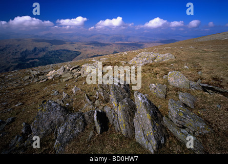 Thirlmere vu de Helvellyn, Parc National de Lake District, Cumbria, England, UK Banque D'Images