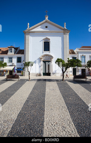 Place principale, Praca marques de Pombal, à Vila Real de Santo Antonio, Algarve, Portugal Banque D'Images
