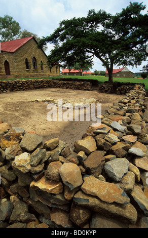 ,S Rorke Drift, Kwazulu-Natal, Afrique du Sud, remparts, bovins, de bataille, 22 janvier 1879, bataille historique, Croix de Victoria, la guerre AngloZulu Banque D'Images