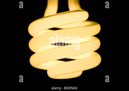Close up de lampe fluorescente compacte Banque D'Images
