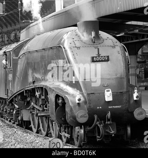 Londres et du nord-est du chemin de fer du Pacifique A4 60009 "Union de l'Afrique du Sud' train à vapeur de la gare de Newcastle, Newcastle, Angleterre, Royaume-Uni Banque D'Images