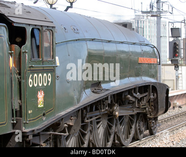 Londres et du nord-est du chemin de fer du Pacifique A4 60009 "Union de l'Afrique du Sud' train à vapeur de la gare de Newcastle, Newcastle, Angleterre, Royaume-Uni Banque D'Images