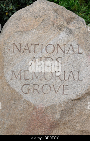 Panneau d'entrée au National Aids Memorial Grove, San Francisco, Californie Banque D'Images