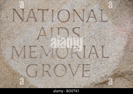 Panneau d'entrée au National Aids Memorial Grove, San Francisco, Californie Banque D'Images