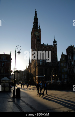 La vieille ville de Gdansk reconstruite fidèlement après qu'il a été presque complètement détruit pendant la Seconde Guerre mondiale Pologne Banque D'Images