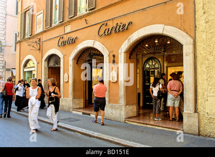 Boutique Cartier, Via Condotti, Rome, Latium, Italie, Europe Banque D'Images