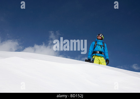 Snowboarder, Saint-Moritz, Grisons, Suisse, Europe Banque D'Images