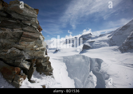 Paysage de neige, panorama de montagnes, Saint-Moritz, Grisons, Suisse, Europe Banque D'Images