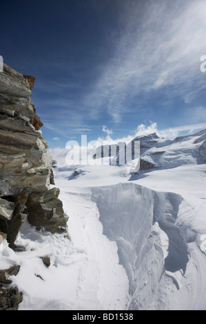 Paysage de neige, panorama de montagnes, Saint-Moritz, Grisons, Suisse, Europe Banque D'Images