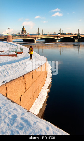 Saint Pétersbourg en hiver, Russie Banque D'Images