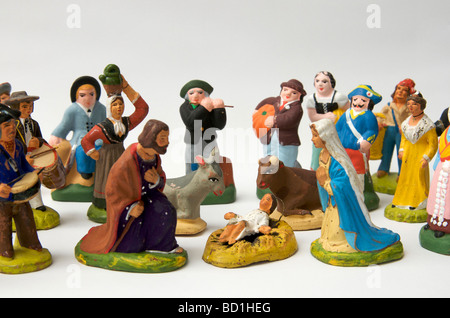 Santons, figurines en terre cuite traditionnel provençal Banque D'Images