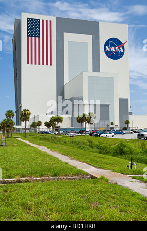 L'assemblage du véhicule a été construit pour permettre l'assemblage vertical de la fusée Saturn V pour le programme Apollo. Banque D'Images