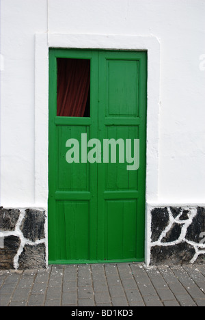 Porte en bois traditionnel à Lanzarote Iles Canaries Banque D'Images