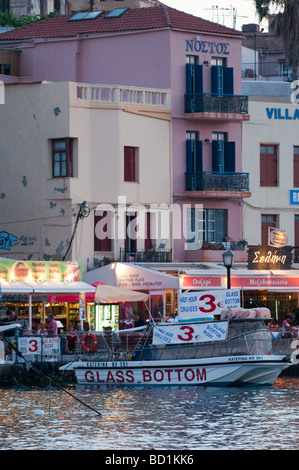 Le port vénitien de Chania Crète Grèce Banque D'Images