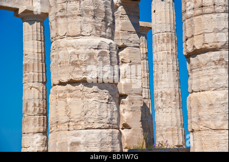 Temple de Poséidon à cap Sounion Grèce Banque D'Images