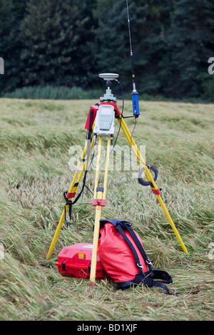 Un GPS différentiel utilisé en cinématique en temps réel (enquête à l'autre l'étendue de l'inondation canyon Durham Royaume-uni fonction Banque D'Images