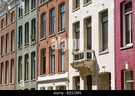 Maisons en rangée. PC Hooftstraat, Amsterdam, Pays-Bas Banque D'Images