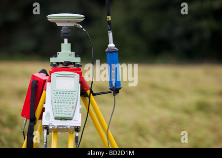 Un GPS différentiel utilisé en cinématique en temps réel (enquête à l'autre l'étendue de l'inondation canyon Durham Royaume-uni fonction Banque D'Images