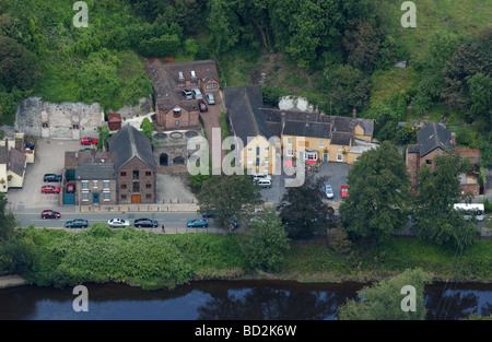 Vue aérienne de l'Ironbridge dans Shropshire restaurant malterie Banque D'Images