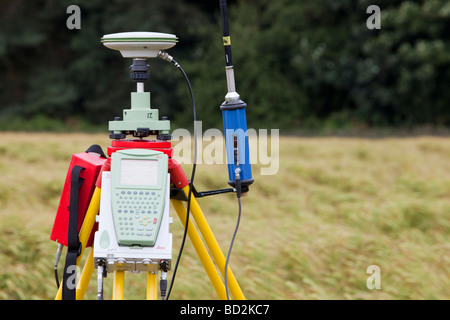 Un GPS différentiel utilisé en cinématique en temps réel (enquête à l'autre l'étendue de l'inondation canyon Durham Royaume-uni fonction Banque D'Images