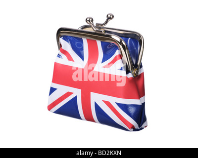 La bourse d'argent Union Jack flag ouvrir Banque D'Images