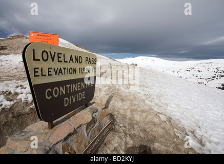 Col Loveland dans le Colorado. Banque D'Images