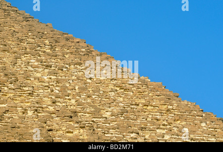 Détail de blocs de pierre de la grande pyramide de Gizeh pyramide de Chéops Cheops ou nécropole de Gizeh, près du Caire Egypte Banque D'Images