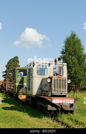 Petite locomotive essences pour moteurs MD54 Narrow Gauge Railroad Museum de Pereslavl Zalesskyi la Russie Banque D'Images