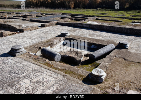 Vue sur la villa romaine de Pisoes près de Beja Portugal Alentejo Banque D'Images