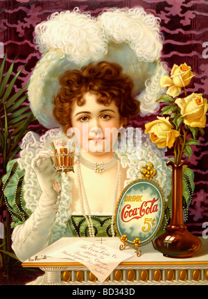 Publicité Coca Cola à partir de la chambre 1890 Banque D'Images