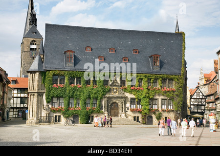 Rathaus, Quedlinburg, Saxe-Anhalt, Allemagne Banque D'Images