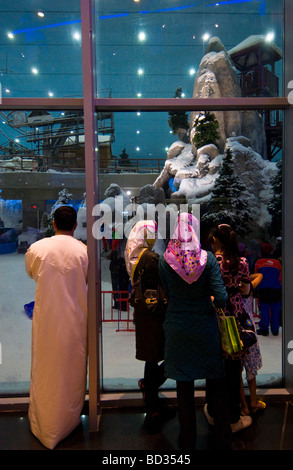 Ski Dubaï au Mall of the Emirates, le plus grand centre commercial du monde Banque D'Images