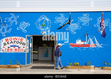 Magasin de fruits de mer sur l'île de Tybee Savannah Georgia USA Banque D'Images