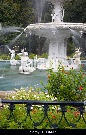 Fontaine Forsyth Park Savannah Georgia USA Banque D'Images