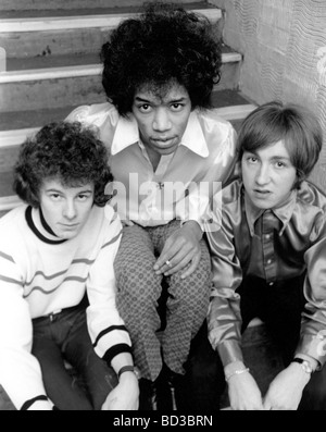 Le Jimi Hendrix Experience au Saville Theatre, Londres, juin1967. De gauche à droite : Hendrix, Noel Redding et Mitch Mitchell Banque D'Images