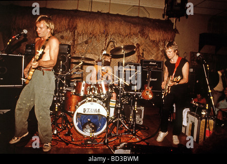 La POLICE - groupe de rock britannique en 1979. à partir de l : Sting, Stuart Copeland et Andy Summers Banque D'Images